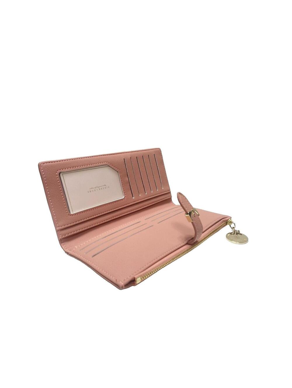Womens Pink Wallet Brand New Lots of Card Slots Zippered Coin Pocket Stylish - Picture 3 of 9